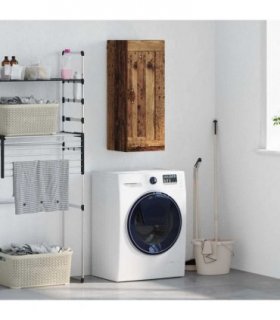 vidaXL Wall Mounted Cabinet Old Wood 34.5 x 34 x 90 cm Engineered Wood