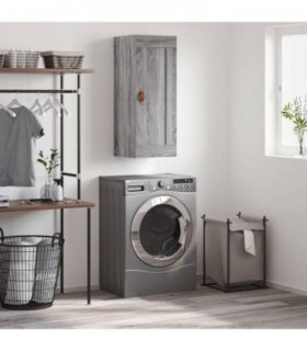 vidaXL Wall Mounted Cabinet Grey Sonoma 34.5x34x90 cm Engineered Wood