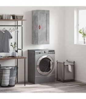 vidaXL Wall Mounted Cabinet Concrete Grey 34.5x34x90 cm Engineered Wood