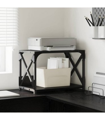 vidaXL Printer Stand Black Oak 44 x 26 x 31.5 cm Engineered Wood
