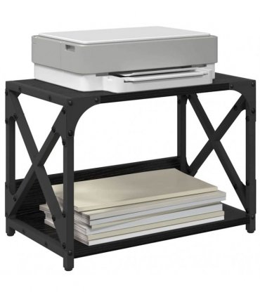 vidaXL Printer Stand Black Oak 44 x 26 x 31.5 cm Engineered Wood