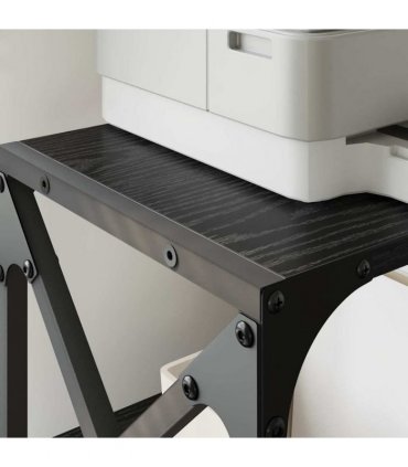 vidaXL Printer Stand Black Oak 44 x 26 x 31.5 cm Engineered Wood