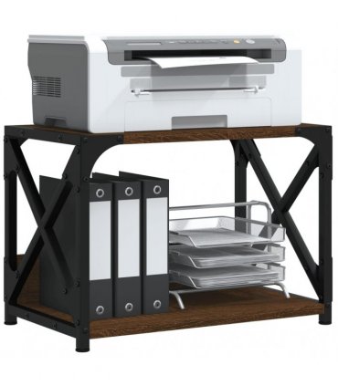 vidaXL Printer Stand 2-Tier Brown Oak 44x26x31.5 cm Engineered Wood