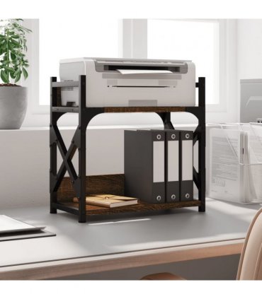 vidaXL Printer Stand 2-Tier Brown Oak 40x20x40 cm Engineered Wood