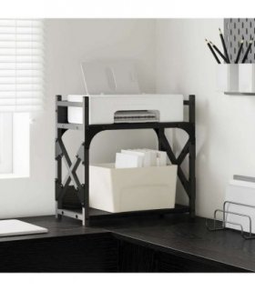 vidaXL Printer Stand Black Oak 40 x 20 x 40 cm Engineered Wood