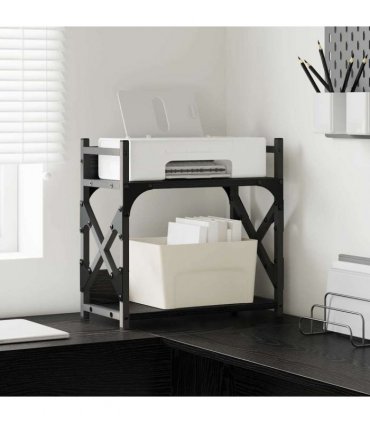vidaXL Printer Stand Black Oak 40 x 20 x 40 cm Engineered Wood