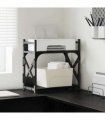 vidaXL Printer Stand Black Oak 40 x 20 x 40 cm Engineered Wood