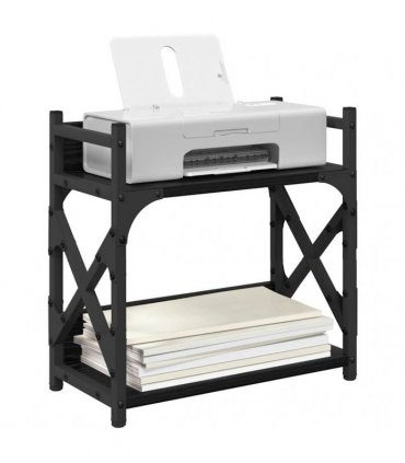 vidaXL Printer Stand Black Oak 40 x 20 x 40 cm Engineered Wood