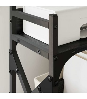 vidaXL Printer Stand Black Oak 40 x 20 x 40 cm Engineered Wood