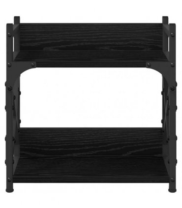 vidaXL Printer Stand Black Oak 40 x 20 x 40 cm Engineered Wood