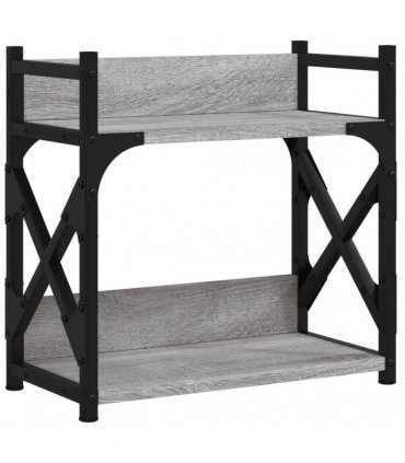vidaXL Printer Stand 2-Tier Grey Sonoma 40x20x40 cm Engineered Wood