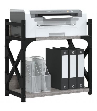 vidaXL Printer Stand 2-Tier Grey Sonoma 40x20x40 cm Engineered Wood