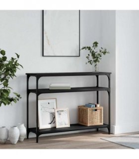 vidaXL Console Table | Black | Engineered wood and metal | Narrow
