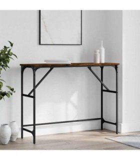 vidaXL Console Table Smoked Oak 100x32x75 cm Engineered Wood