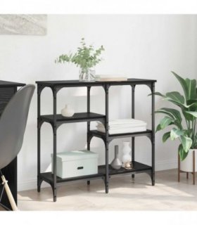 vidaXL Console Table Black Oak 80 x 29 x 75 cm Engineered Wood