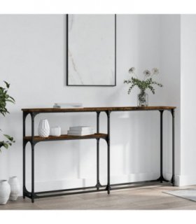 vidaXL Console Table Smoked Oak 145x22.5x75 cm Engineered Wood
