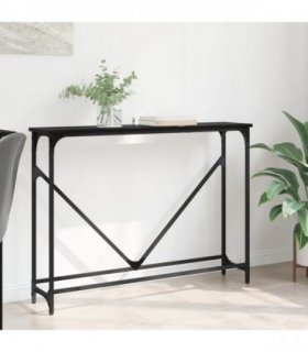 vidaXL Console Table Manual Black Oak 102 x 23 x 75 cm Engineered Wood