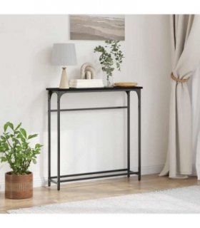 vidaXL Console Table Black Oak 75 x 19.5 x 75 cm Engineered Wood