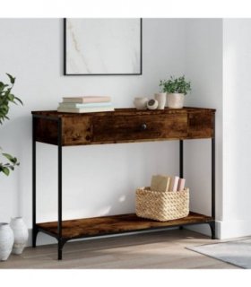 vidaXL Console Table Smoked Oak 100x34.5x75 cm Engineered Wood — V0672042908
