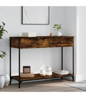 vidaXL Console Table Smoked Oak 100x34.5x75 cm Engineered Wood — V0672042917