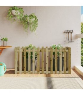 vidaXL Garden Raised Bed with Fence Design 150x50x70 cm Impregnated Wood P — Colour: natural impregnated, Size: 150 x 50 x 70 cm