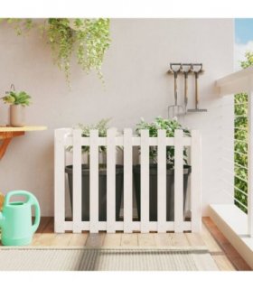 vidaXL Garden Raised Bed with Fence Design White 100x50x70 cm Solid Wood Pine — Colour: white pine, Size: 100 x 50 x 70 cm