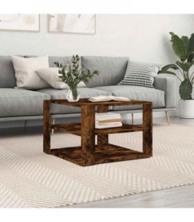 vidaXL Coffee Table Smoked Oak 58x58x40 cm Engineered Wood