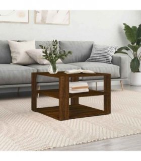vidaXL Coffee Table Brown Oak 58x58x40 cm Engineered Wood