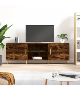 vidaXL TV Cabinet Smoked Oak 150x30x50 cm Engineered Wood — V0672043360