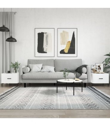 vidaXL Coffee Tables 2pcs High Gloss White 50x50x40 cm Engineered Wood — V0672043485