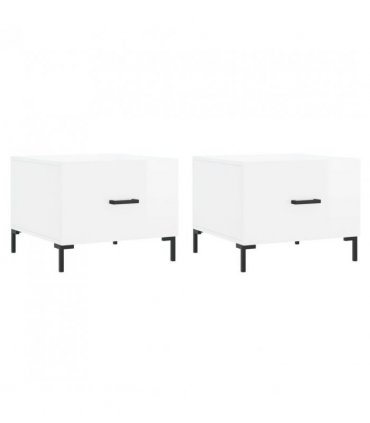 vidaXL Coffee Tables 2pcs High Gloss White 50x50x40 cm Engineered Wood — V0672043485