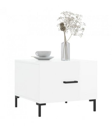vidaXL Coffee Tables 2pcs High Gloss White 50x50x40 cm Engineered Wood — V0672043485