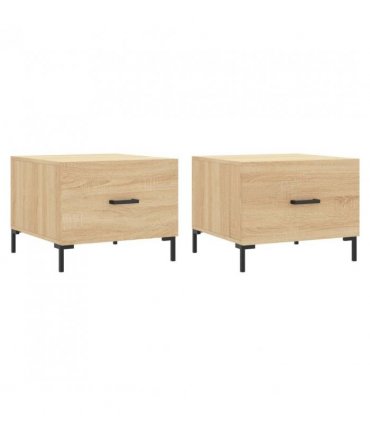 vidaXL Coffee Tables 2 pcs Sonoma Oak 50x50x40 cm Engineered Wood — V0672043486