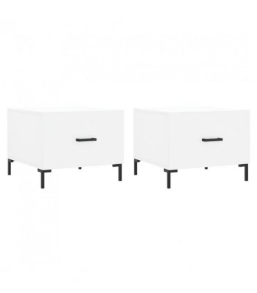 vidaXL Coffee Tables 2 pcs White 50x50x40 cm Engineered Wood — V0672043487