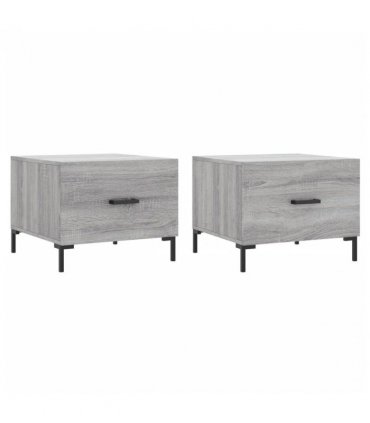 vidaXL Coffee Tables 2 pcs Grey Sonoma 50x50x40 cm Engineered Wood — V0672043489