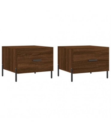 vidaXL Coffee Tables 2 pcs Brown Oak 50x50x40 cm Engineered Wood — V0672043492