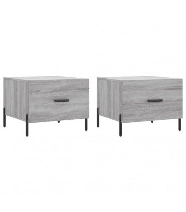 vidaXL Coffee Tables 2 pcs Grey Sonoma 50x50x40 cm Engineered Wood — V0672043494