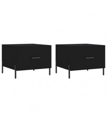 vidaXL Coffee Tables 2 pcs Black 50x50x40 cm Engineered Wood — V0672043496