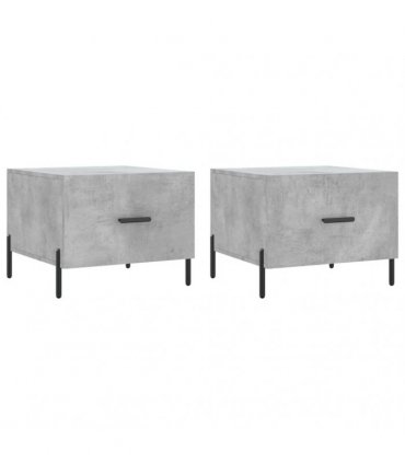 vidaXL Coffee Tables 2 pcs Concrete Grey 50x50x40 cm Engineered Wood — V0672043497