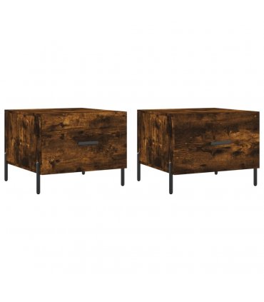 vidaXL Coffee Tables 2 pcs Smoked Oak 50x50x40 cm Engineered Wood — V0672043498