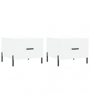 vidaXL Coffee Tables 2 pcs White 50x50x40 cm Engineered Wood — V0672043500