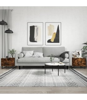 vidaXL Coffee Tables 2 pcs Smoked Oak 50x50x40 cm Engineered Wood — V0672043532
