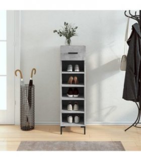 vidaXL Shoe Cabinet Concrete Grey 30x35x105 cm Engineered Wood