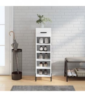 vidaXL Shoe Cabinet White 30x35x105 cm Engineered Wood — V0672043575