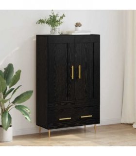 vidaXL Highboard Black Oak 69.5 x 31 x 115 cm Engineered Wood — V0672043599