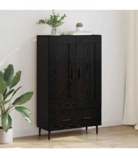 vidaXL Highboard Black Oak 69.5 x 31 x 115 cm Engineered Wood — V0672043626