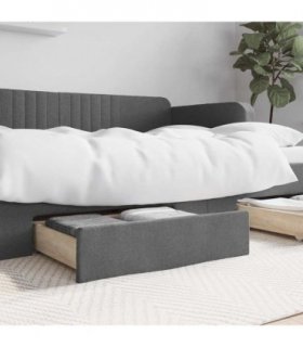vidaXL Bed Storage Drawers 2 pcs Dark Grey Engineered Wood and Fabric