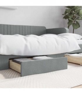 vidaXL Bed Storage Drawers 2 pcs Light Grey Engineered Wood and Fabric