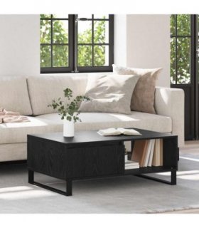vidaXL Coffee Table Black Oak 90 x 60 x 35 cm Engineered Wood — V0672043673