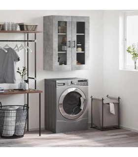 vidaXL Wall Mounted Cabinet Concrete Grey 69.5x34x90 cm — V0672043767